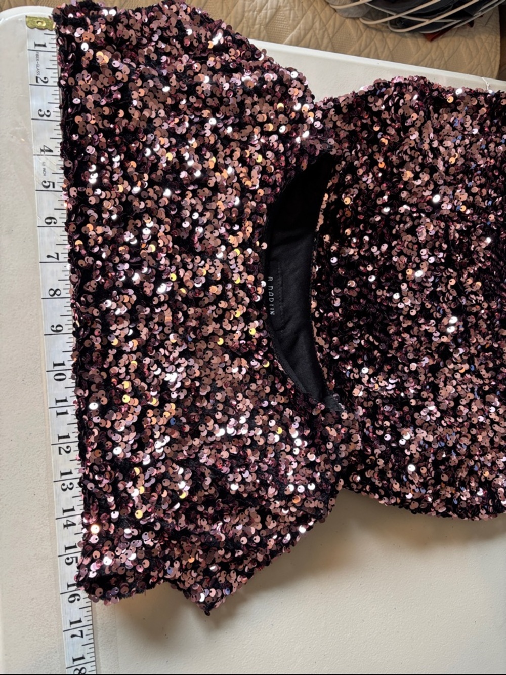 B Darlin Pink Sequin Stretch Mini Dress Size 3 or 4 Graduation Glam Prom Bodycon - Picture 8 of 9
